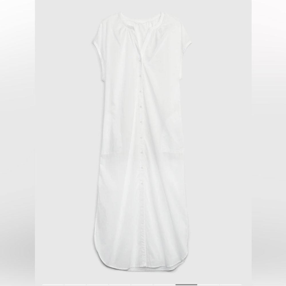 GAP NWT Button Down Voile Dolman Shirtdress - White - Picture 5 of 6